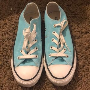 turquoise blue Converse low tops